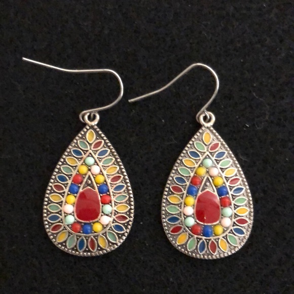 Multi-Color Boho Drop Colorful Dangle Earrings - Picture 1 of 2